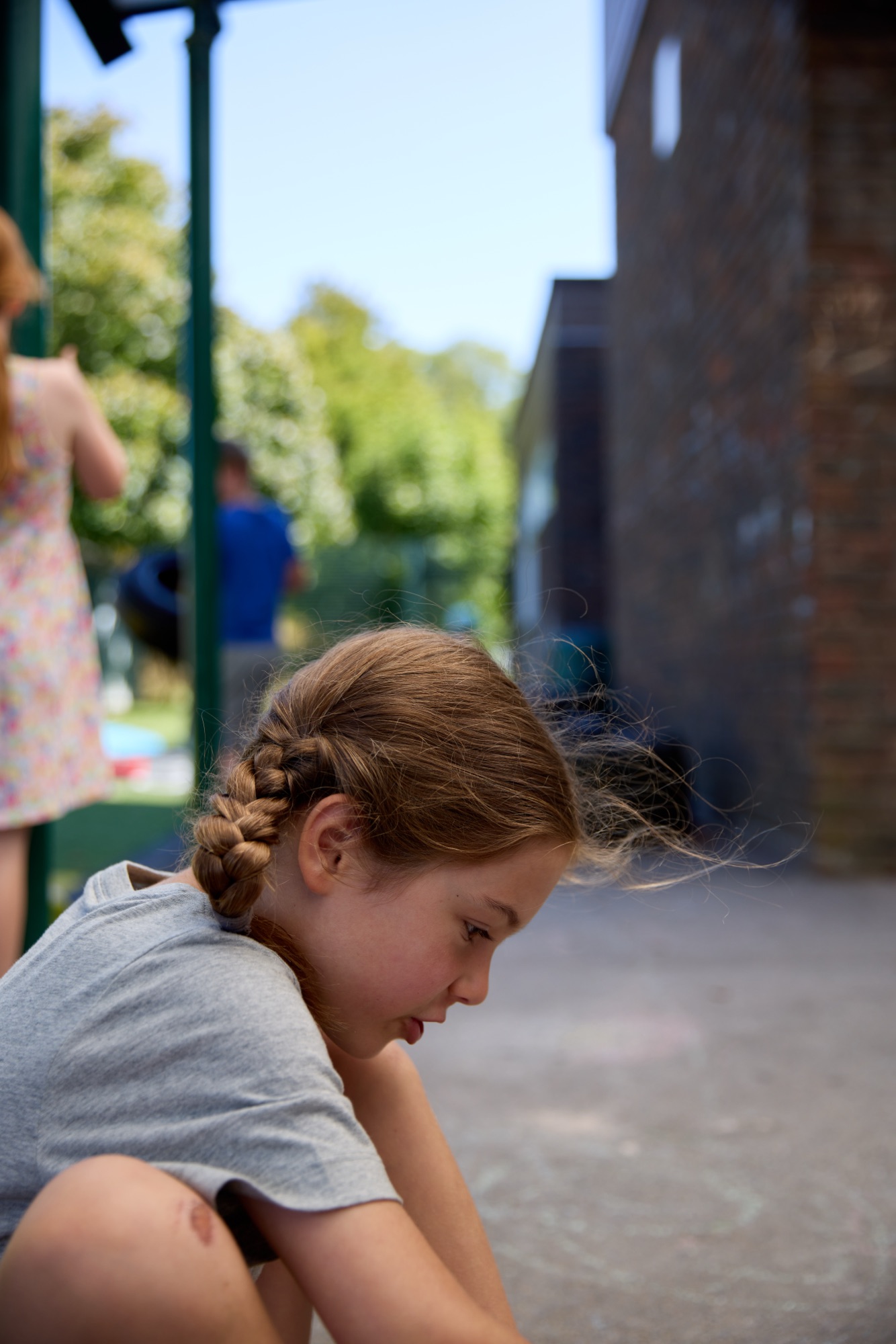 Girl focused on a craft activity