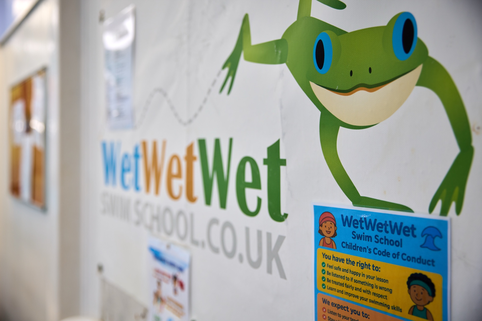 Wet Wet Wet Swim School branding